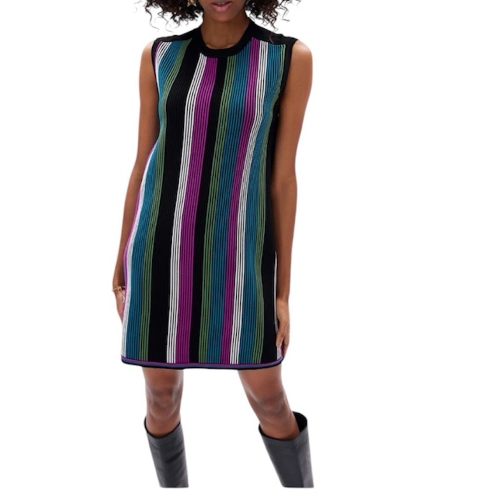 Diane Von Furstenberg | Women’s Meta Multicolor Striped Dress Size Medium
